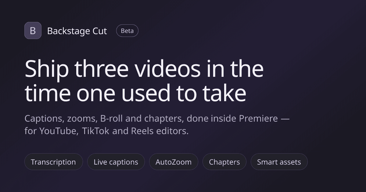 Backstage Cut product screenshot