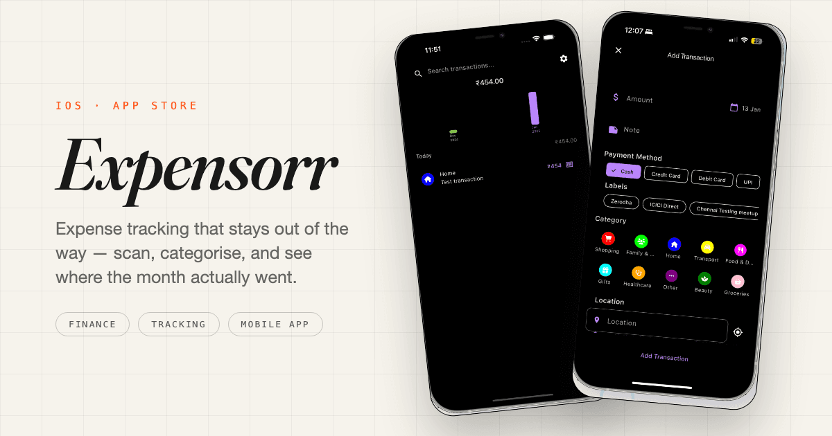 Expensorr product screenshot